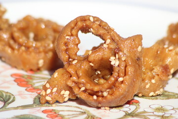 Chebakia fried cookie Close Up
