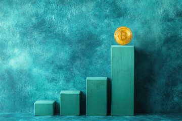 Minimalist Futuristic Bitcoin Bar Chart for Financial Growth and Investment Concepts