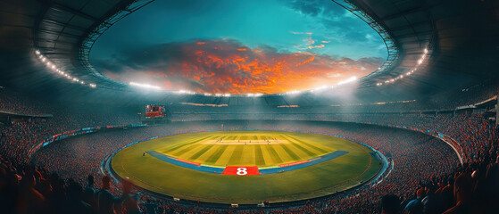 Indian people cheering cricket team in stadium