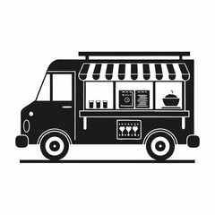 Food trucks icon vector illustration simple silhouette flat design