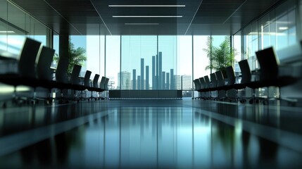 A financial bar graph displayed on a high-resolution monitor in a modern office.