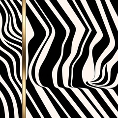 Obraz premium Bold black and white striped patterns creating a high contrast modern border frame