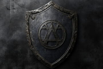 Fototapeta premium Weathered Shield with Ancient Emblem