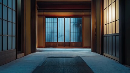 Fototapeta premium Japanese courtyard in the snow 