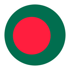 Bangladesh round flag icon design, featuring a circular representation of the national flag, perfect for digital and print projects.