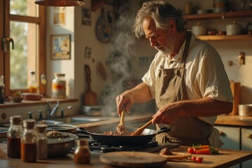 old man in kitchen