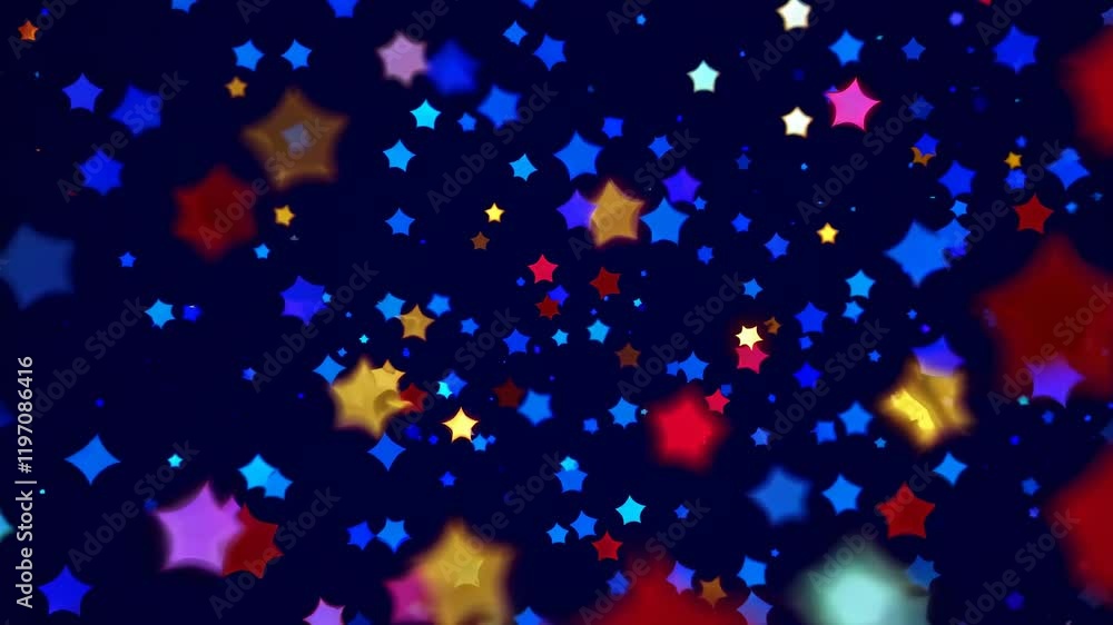 Poster Colorful sparkling stars create a mesmerizing display in a vibrant celebration atmosphere