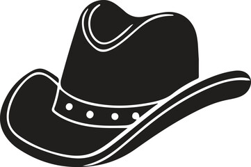 Western cowboy hat icon outline vector in black color.