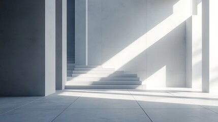 Obraz premium Clean architectural interiors with a perfect balance of materials and light