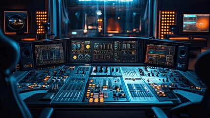  Spaceship Control Room 4K no people 