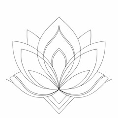 lotus flower line art simple design symmetrical