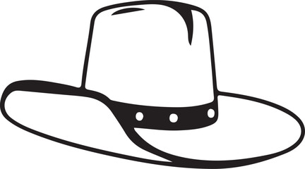 Western cowboy hat icon outline vector in black color.