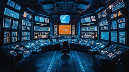 Spaceship Control Room 4K no people 