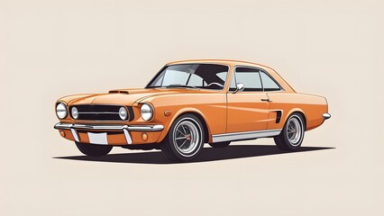 Fototapeta premium ビンテージカーのイラスト