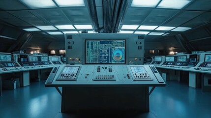 Spaceship Control Room 4K no people 
