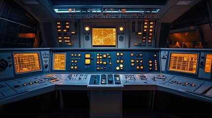 Spaceship Control Room 4K no people 