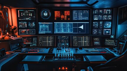 Spaceship Control Room 4K no people 