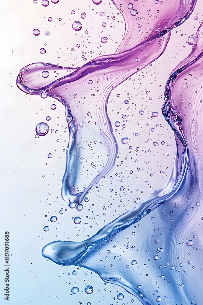 Poster elegant and vibrant abstract design with flowing shapes and bubbles. generative ai