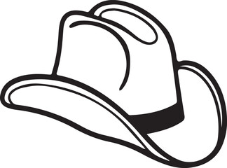 Western cowboy hat icon outline vector in black color.