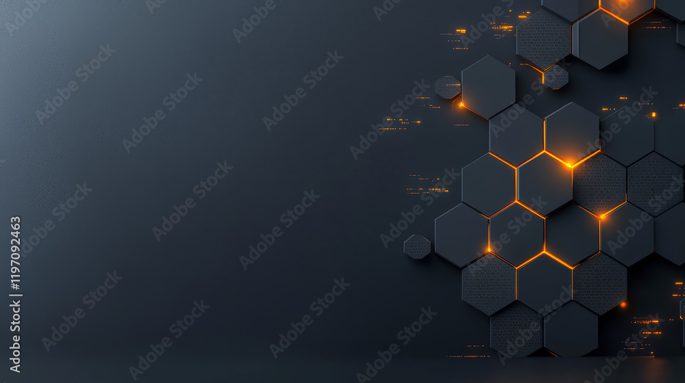 Poster dynamic hexagonal patterns digital design abstract art modern environment creative perspective visua