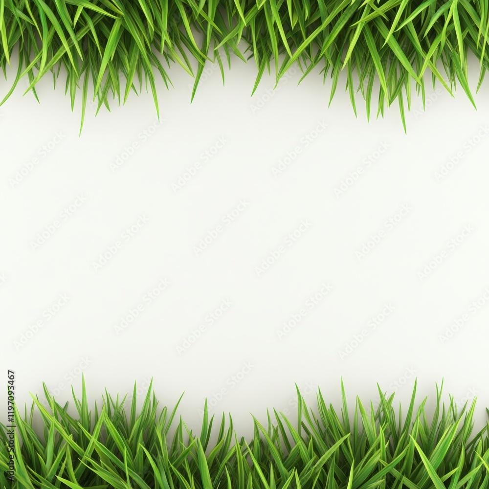 Poster crisp and clean 3d rendering of symmetrical grass border design