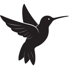 Obraz premium Hummingbird silhouette black clipart design