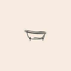 Bathtub icon flat vector design.