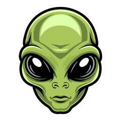 Alien vector illustration cartoon space ufo background design 