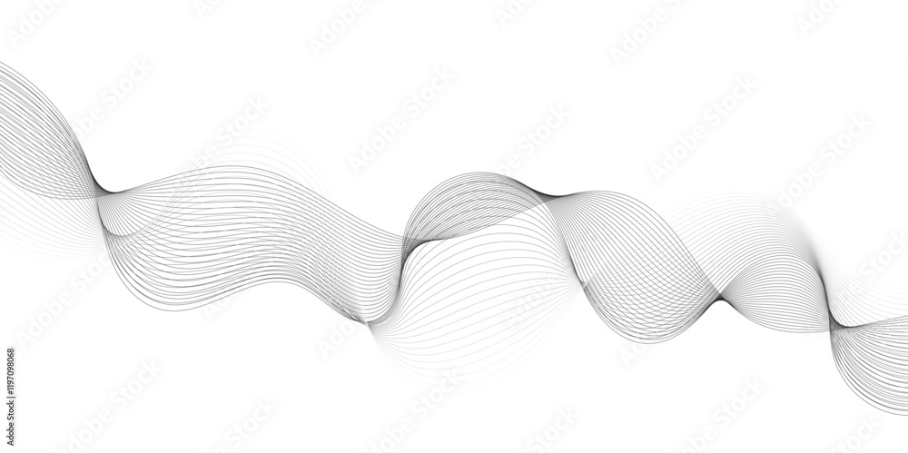 Leinwandbilder Abstract grey, white smooth element swoosh speed wave modern stream background. Wave with lines created using blend tool. Abstract frequency sound wave lines and twisted curve lines background.	
