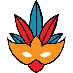 Vibrant Carnival Mask Illustration