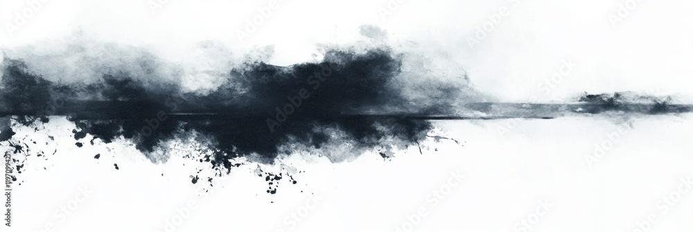Aufkleber abstract black ink splash with ample space for text and creative design in a minimalistic layout. ge
