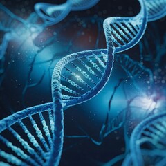 dna strand on blue background
