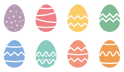 Easter Eggs.Set of colourful easter eggs with ornament. Vector Illustration.