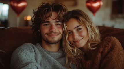 Young couple shares love and joy at home on Valentine's Day