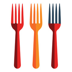 fork and knife on white background