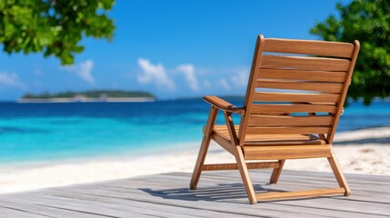 Relaxing by the crystal-clear waters of Maldives beach in tropical paradise