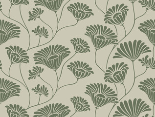 Abstract floral seamless pattern with dotted style. flower pattern background.
