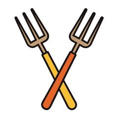 fork and knife on white background