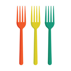 fork and knife on white background