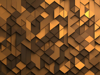 Abstract 3D Brown Geometric Background