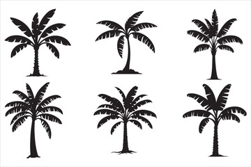 Obraz premium Banana Tree Vector Silhouette