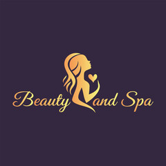 beauty and spa golden color logo