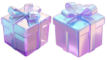 Obraz premium Two boxes with bows on them