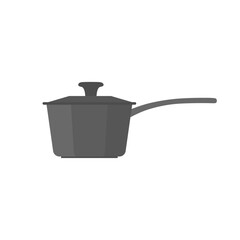 Saucepan Flat Design Vector illustration. Kitchen Utensil Icon