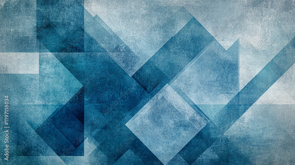 Aufkleber abstract geometric blue background with overlapping shapes and texture