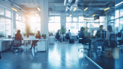 A group of people are sitting in an office