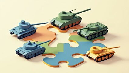 Obraz premium Self healing process Machine learning engineer Threat Intelligence Site reliability engineering Anomaly detection Prompt Shield AI Figure lending Thinkmarkets Logically Colorful military tanks in blu