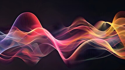 A colorful wave with a black background