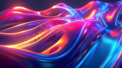 Naklejka premium A colorful wave of fabric with a purple stripe