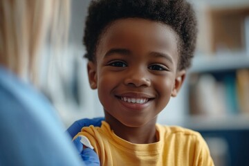 Close up of black man during abdomen ultrasound examination at doctor's office. Generative AI